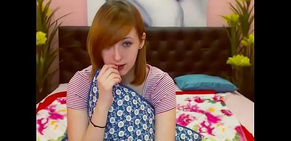  cute red head teen gets off on cam